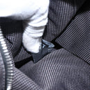 HERMES Her Line Tote MM Hand Bag Canvas Gray Silver Auth 171986-19