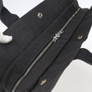 HERMES Her Line Tote MM Hand Bag Canvas Gray Silver Auth 171986-6
