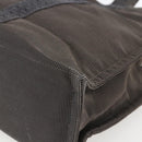 HERMES Her Line Tote MM Hand Bag Canvas Gray Silver Auth 171988-10