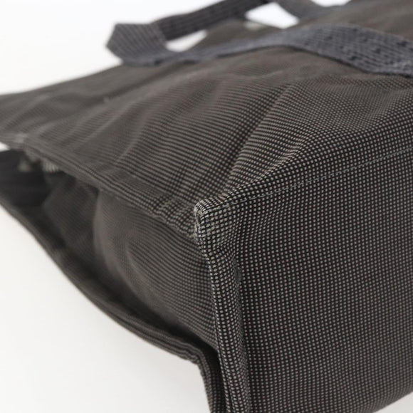 HERMES Her Line Tote MM Hand Bag Canvas Gray Silver Auth 171988