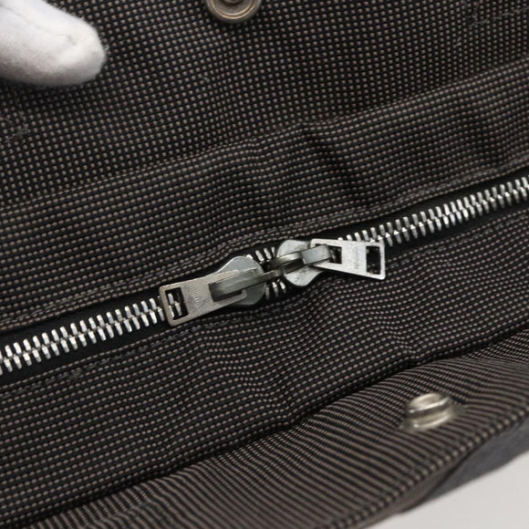 HERMES Her Line Tote MM Hand Bag Canvas Gray Silver Auth 171988