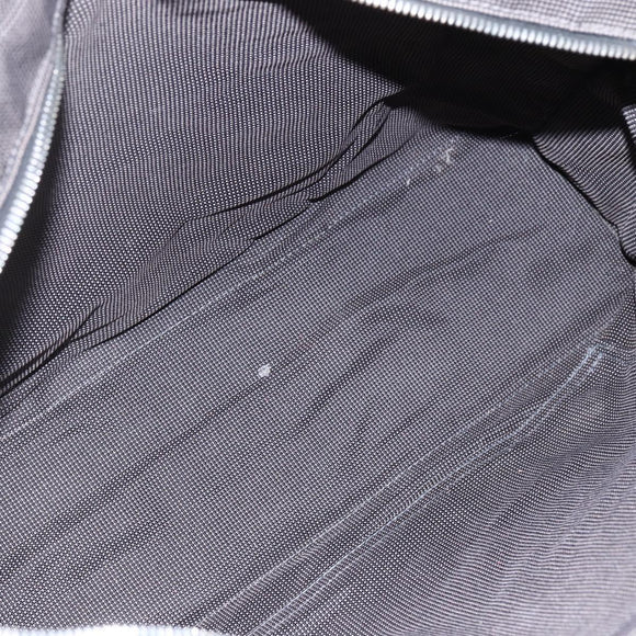 HERMES Her Line Tote MM Hand Bag Canvas Gray Silver Auth 171988