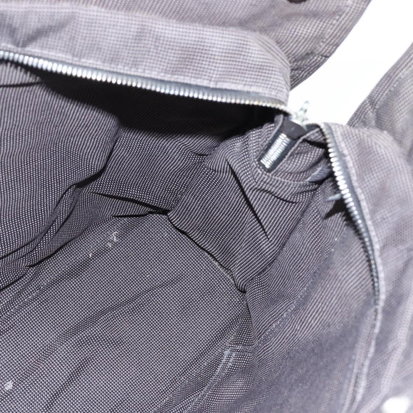 HERMES Her Line Tote MM Hand Bag Canvas Gray Silver Auth 171988