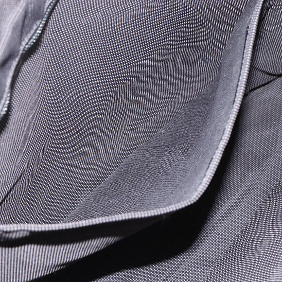 HERMES Her Line Tote MM Hand Bag Canvas Gray Silver Auth 171988