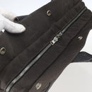 HERMES Her Line Tote MM Hand Bag Canvas Gray Silver Auth 171988-6