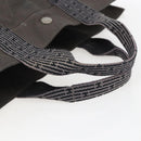 HERMES Her Line Tote MM Hand Bag Canvas Gray Silver Auth 171988-7