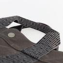 HERMES Her Line Tote MM Hand Bag Canvas Gray Silver Auth 171988-8