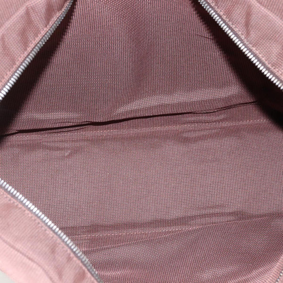 HERMES Her Line Tote MM Hand Bag Canvas Brown Silver Auth 171992