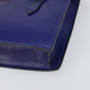 CELINE Hand Bag Leather Blue Gold Auth 171994-10
