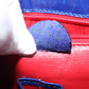 CELINE Hand Bag Leather Blue Gold Auth 171994-24