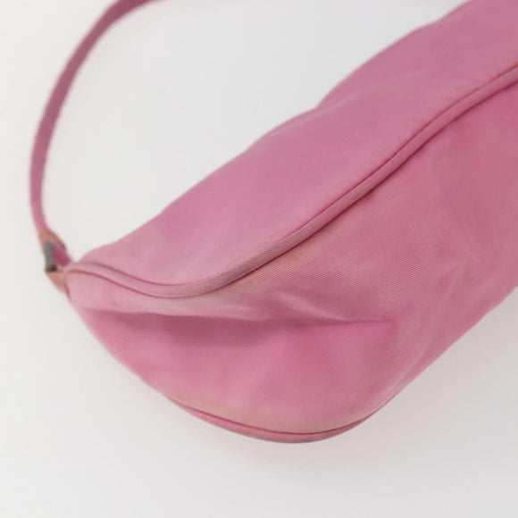 PRADA Accessory Pouch Nylon Pink Silver Auth 171998