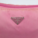 PRADA Accessory Pouch Nylon Pink Silver Auth 171998-18