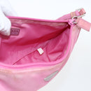 PRADA Accessory Pouch Nylon Pink Silver Auth 171998-19