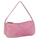PRADA Accessory Pouch Nylon Pink Silver Auth 171998-1