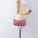 PRADA Accessory Pouch Nylon Pink Silver Auth 171998-21