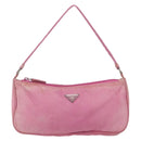 PRADA Accessory Pouch Nylon Pink Silver Auth 171998-13