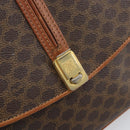 CELINE Macadam Canvas Shoulder Bag PVC Leather Brown Gold Auth 172001-14