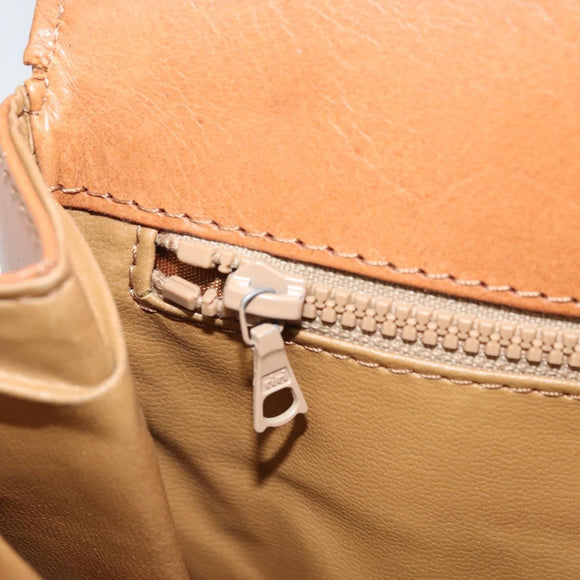 CELINE Macadam Canvas Shoulder Bag PVC Leather Brown Gold Auth 172001