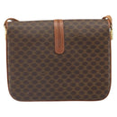 CELINE Macadam Canvas Shoulder Bag PVC Leather Brown Gold Auth 172001-3
