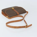 CELINE Macadam Canvas Shoulder Bag PVC Leather Brown Gold Auth 172001-7