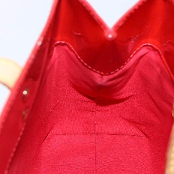 LOUIS VUITTON Monogram Vernis Reade PM Hand Bag Red Rouge M91088 LV Auth 172005