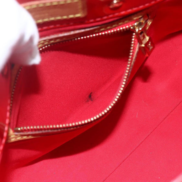 LOUIS VUITTON Monogram Vernis Reade PM Hand Bag Red Rouge M91088 LV Auth 172005