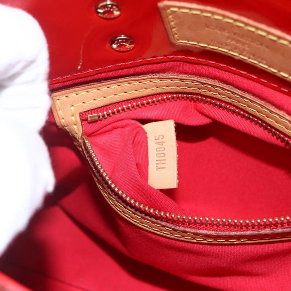 LOUIS VUITTON Monogram Vernis Reade PM Hand Bag Red Rouge M91088 LV Auth 172005