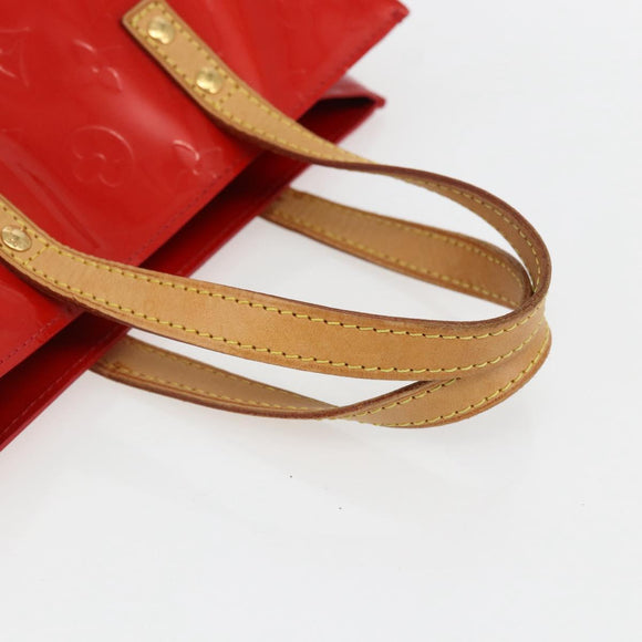 LOUIS VUITTON Monogram Vernis Reade PM Hand Bag Red Rouge M91088 LV Auth 172005