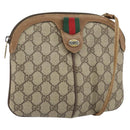 GUCCI GG Supreme Web Sherry Line Bag PVC Beige Gold 68 02 047 Auth 172006-1
