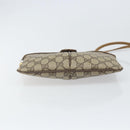 GUCCI GG Supreme Web Sherry Line Bag PVC Beige Gold 68 02 047 Auth 172006-10