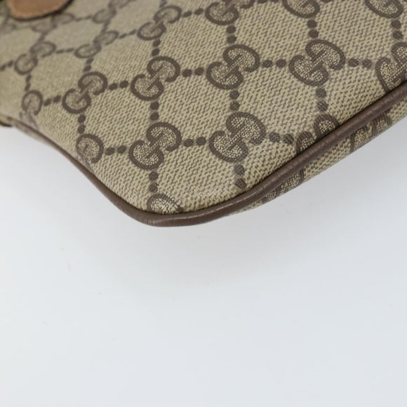 GUCCI GG Supreme Web Sherry Line Bag PVC Beige Gold 68 02 047 Auth 172006