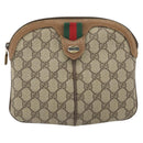 GUCCI GG Supreme Web Sherry Line Bag PVC Beige Gold 68 02 047 Auth 172006-2