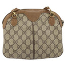 GUCCI GG Supreme Web Sherry Line Bag PVC Beige Gold 68 02 047 Auth 172006-3