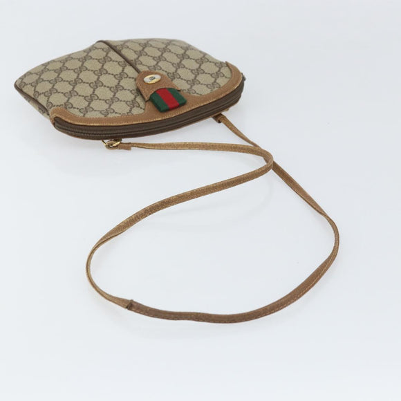 GUCCI GG Supreme Web Sherry Line Bag PVC Beige Gold 68 02 047 Auth 172006