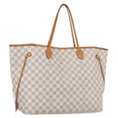 LOUIS VUITTON Damier Azur Neverfull GM Tote Bag N41360 LV Auth 172011A-1