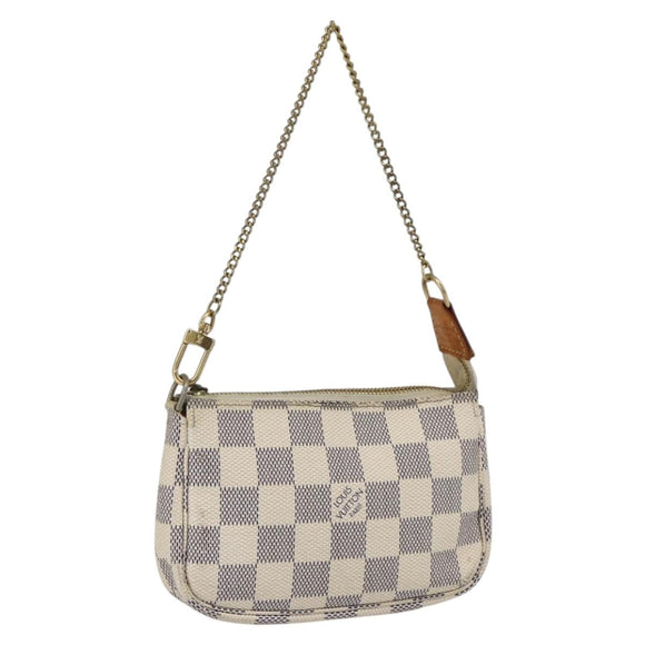 LOUIS VUITTON Damier Azur Mini Pochette Accessoires Etui N63005 Auth 172013A