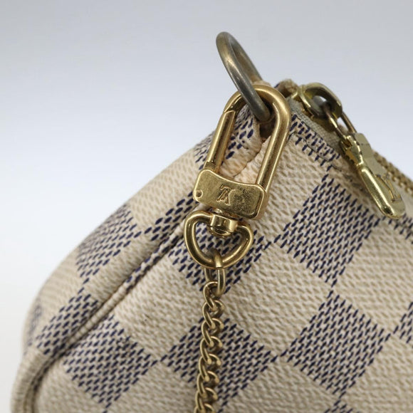 LOUIS VUITTON Damier Azur Mini Pochette Accessoires Etui N63005 Auth 172013A