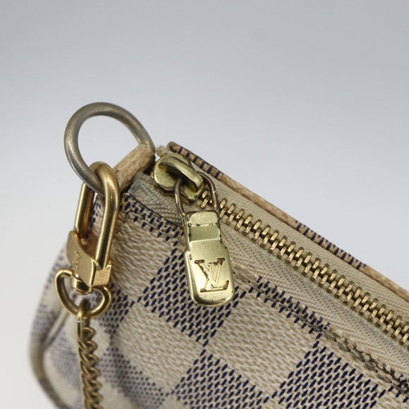 LOUIS VUITTON Damier Azur Mini Pochette Accessoires Etui N63005 Auth 172013A
