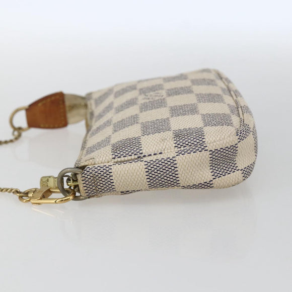 LOUIS VUITTON Damier Azur Mini Pochette Accessoires Etui N63005 Auth 172013A