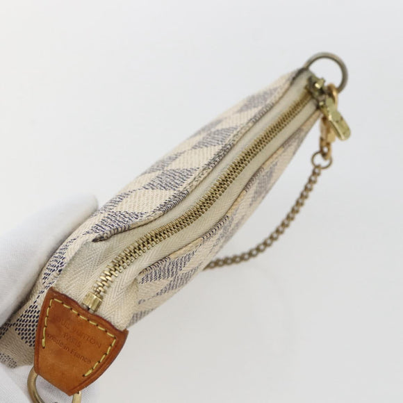 LOUIS VUITTON Damier Azur Mini Pochette Accessoires Etui N63005 Auth 172013A