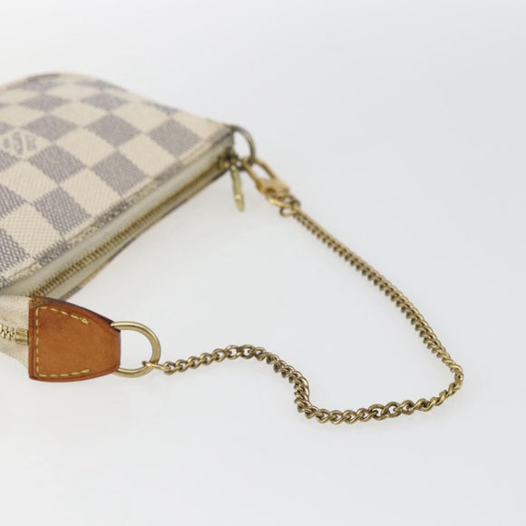 LOUIS VUITTON Damier Azur Mini Pochette Accessoires Etui N63005 Auth 172013A