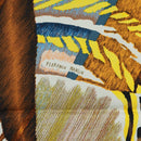 HERMES Carre 90 Scarf ""LE CHAT CARRE"" Silk Beige Auth 172015SAM-13