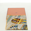 HERMES Carre 90 Scarf ""LE CHAT CARRE"" Silk Beige Auth 172015SAM-12
