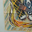 HERMES Carre 90 Scarf ""LE CHAT CARRE"" Silk Beige Auth 172015SAM-8