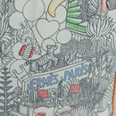 HERMES Carre 90 Scarf ""Animapolis"" Silk White Auth 172016SAM-13
