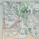 HERMES Carre 90 Scarf ""Animapolis"" Silk White Auth 172016SAM-2