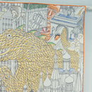 HERMES Carre 90 Scarf ""Animapolis"" Silk White Auth 172016SAM-4