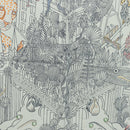 HERMES Carre 90 Scarf ""Animapolis"" Silk White Auth 172016SAM-6