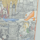 HERMES Carre 90 Scarf ""Animapolis"" Silk White Auth 172016SAM-7