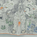 HERMES Carre 90 Scarf ""Animapolis"" Silk White Auth 172016SAM-9
